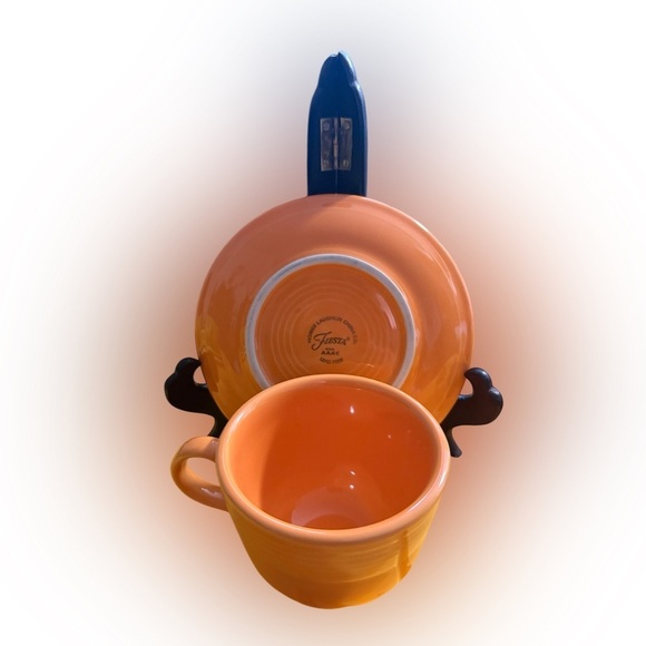 COPY - Fiesta Fiestaware Coffee Tea Cup & Saucer Homer Laughlin Co USA Persimmo… - Picture 2 of 4
